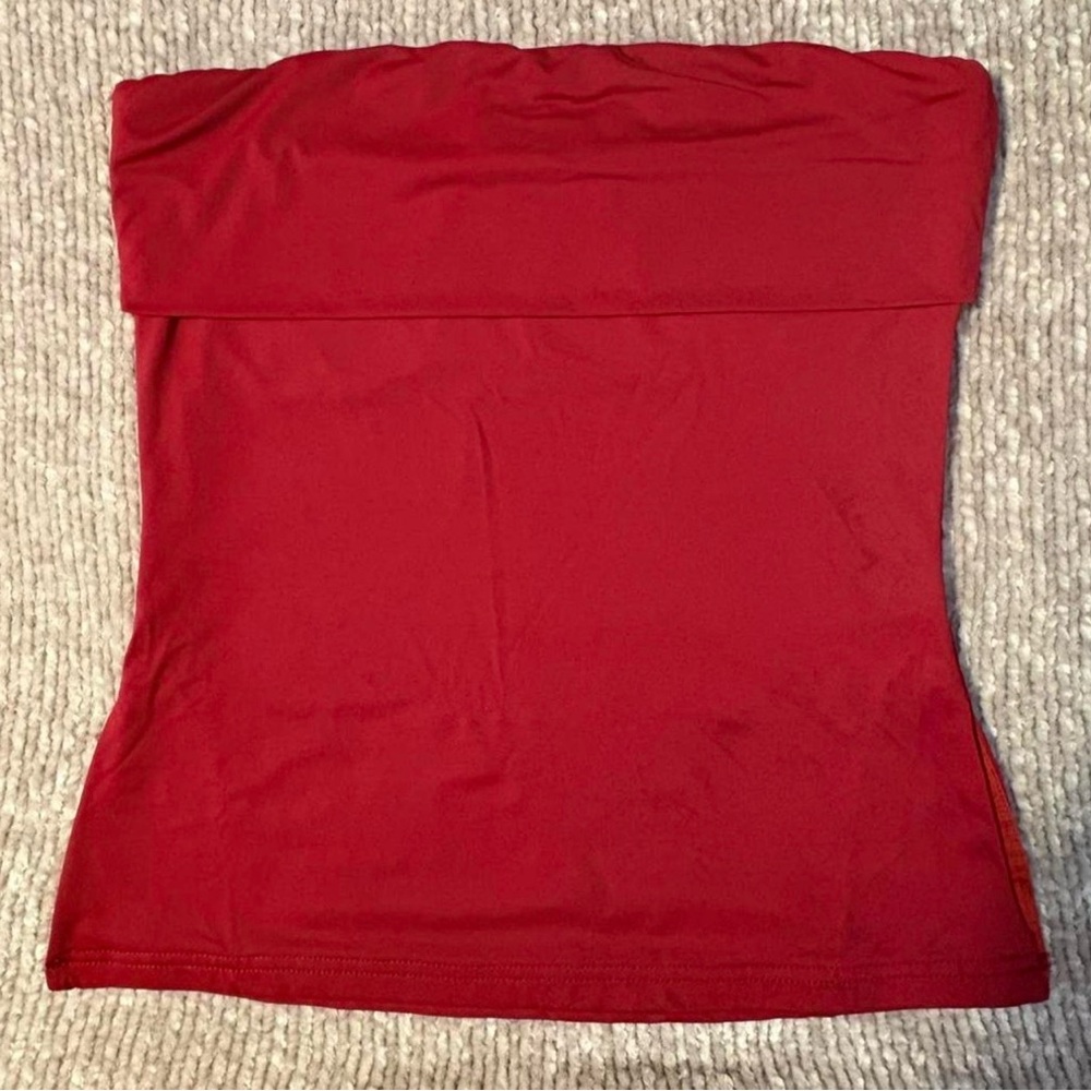 Princess Polly Red Strapless Foldover Tube Top